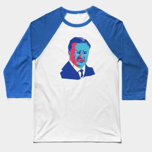 President Teddy Roosevelt Pop Art Portrait Baseball T-Shirt